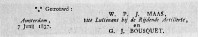 Huwelijksbericht W.P.J. Maas (Geesteranus) en G.J. Bousquet (1837)